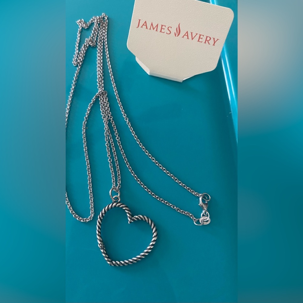JAMES AVERY NEW Heart Charm SS Necklace 30” - Picture 10 of 10